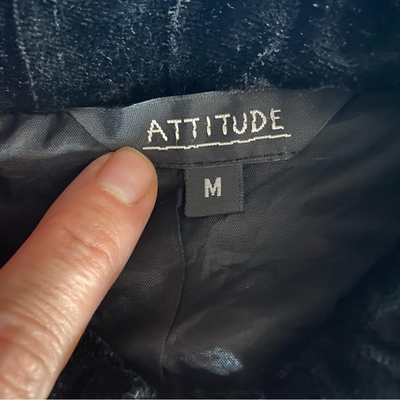 Vtg Attitude Patchwork Blazer Jacket M Velvet Tapestry Floral Boho Hippie Y2K - Picture 3 of 6